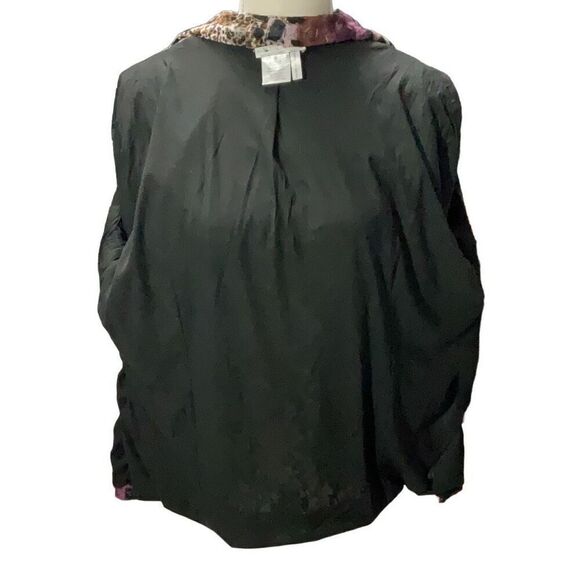 Alberto Makali VTG Animal Print Mesh Lined Shirt Jacket Purple Black Snaps XL - Picture 2 of 9